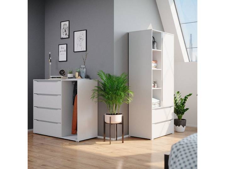Vicco Kleiderschrank Ruben, Weiß, 80 x 189 cm (1-St)