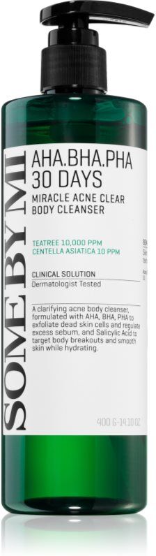 Some By Mi AHA∙BHA∙PHA 30 Days Miracle Acne Clear Body Cleanser schaumiges Reinigungsgel für problematische und fettige Haut 400 g