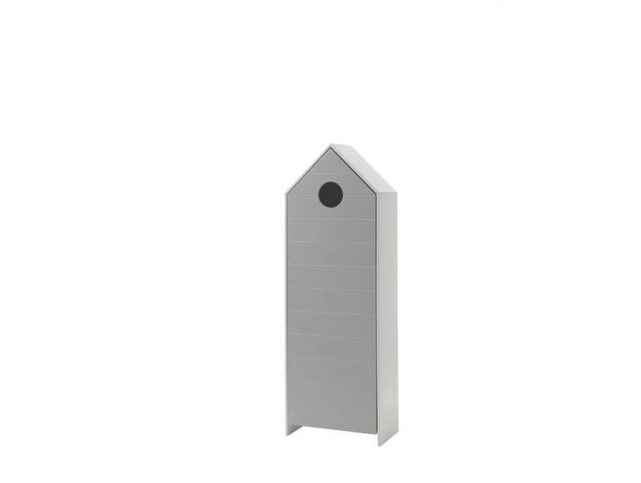 Natur24 Kinderkleiderschrank Schrank CASAMI 57,6x171,3x37cm MDF Weiß und Grau