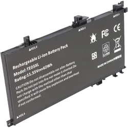AccuCell Akku HP OMEN 15-AX000 series (5360 mAh), Notebook Akku, Schwarz