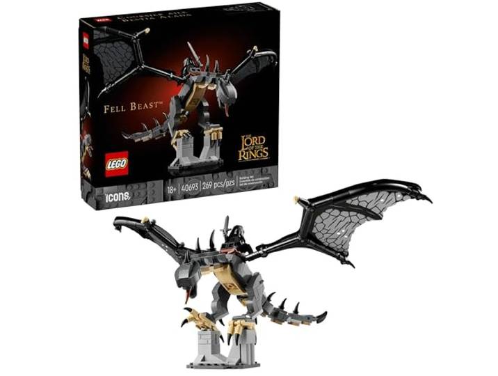LEGO Icons Der Herr der Ringe Fell Beast 40693 Bauset für Erwachsene, mit Nazgûl Minifigur und Osgiliath Display, 269 Teile