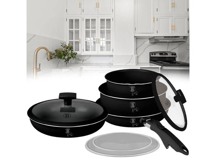 Design Kochset inkl. Smart Lids, 9-teilig, mattschwarz