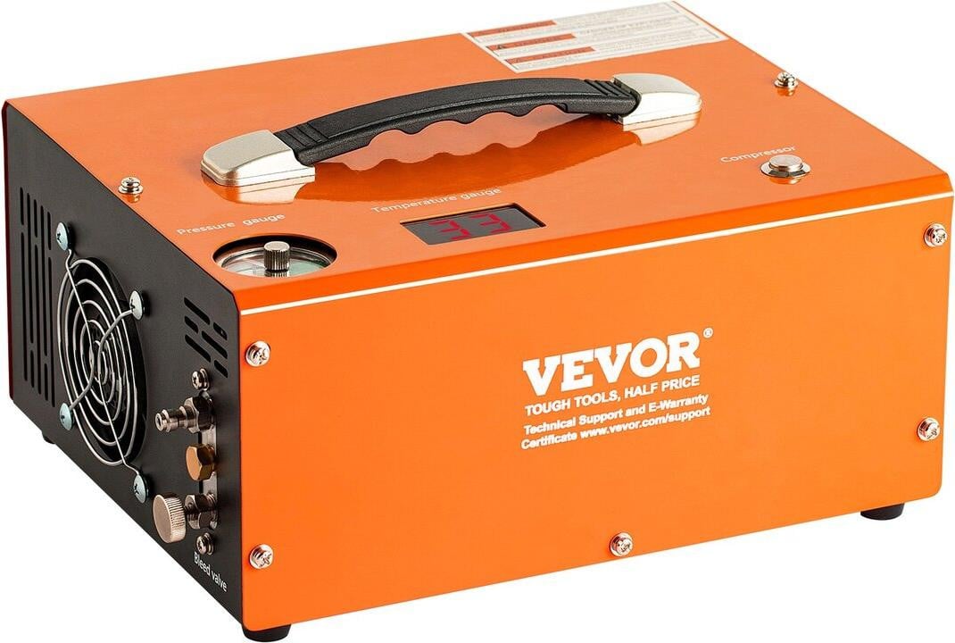VEVOR PCP-compressor, 4500 PSI / 30 MPa, met ingebouwde omvormer DC12V/AC230V en automatische uitschakeling