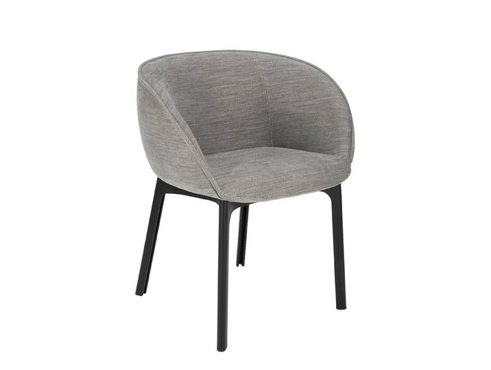 KARTELL fauteuil CHARLA tissu ANTIBES (Gris clair - Technopolymère thermoplastique recyclé et tissu)