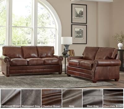 Made in USA Revo Top Grain Leather Sofa and Loveseat Set