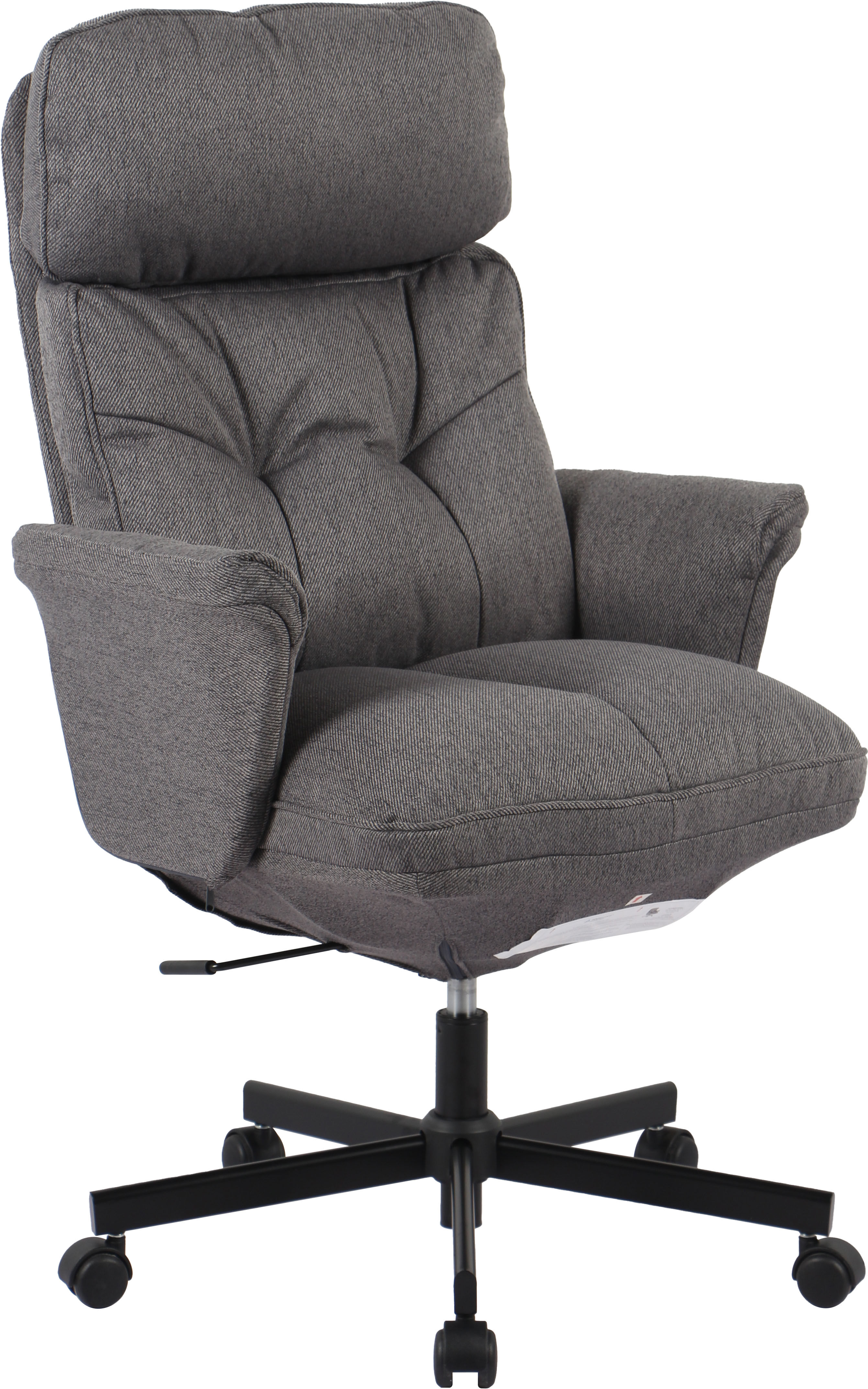 Chefsessel GOODPRODUCT "Emmelie", grau (grau, schwarz, grau), B:68cm H:116,5cm T:42cm, Stühle, Chefsessel, komfortable Polsterung, ergonomisch geformte Armlehnen grau, schwarz, grau B/H/T: 68cm x 116,5cm x 42cm