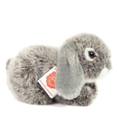 Teddy Hermann 93728 - Hase, Widder-Kaninchen grau, 18 cm, liegend, Plüschtier