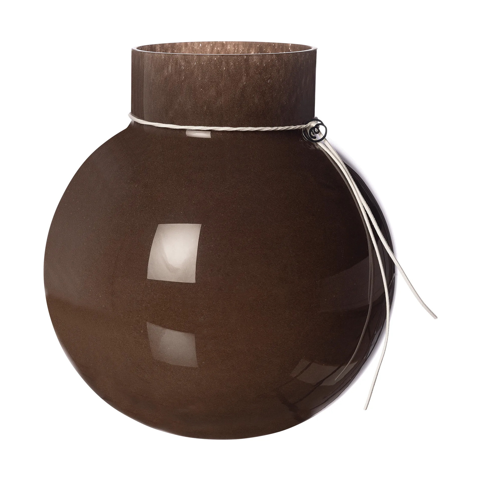 Ernst Ronde glazen vaas bruin H: 22 cm, B: 21 cm