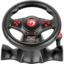 Marvo Lenkrad GT-903, Lenkrad mit Pedalen und Schalthebel, 16Tasten, USB, schwarz (PS3, PS4, Switch, Xbox 360, Xbox One S), Gaming Controller, Schwarz