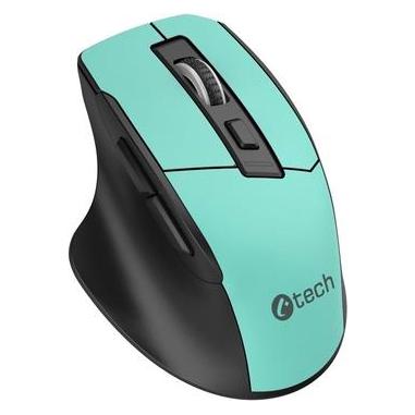 C-Tech Myš Ergo WLM-05, bezdrátová, 1600DPI, 6 tlaÄítek, USB nano receiver, mint (Kabellos) (WLM-05GR)