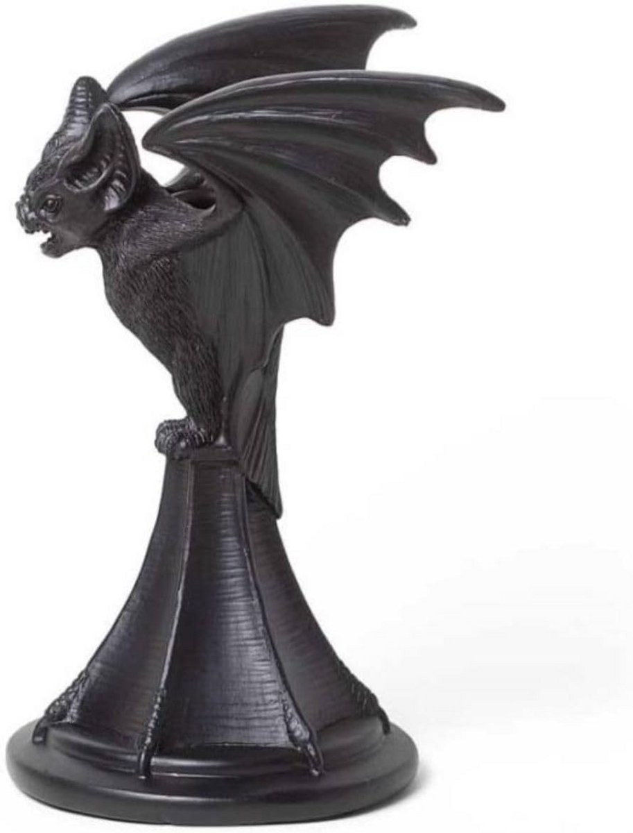 Gothic Kaarsenhouder Vleermuis Silent Sentinel Zwart Resin Decoratie