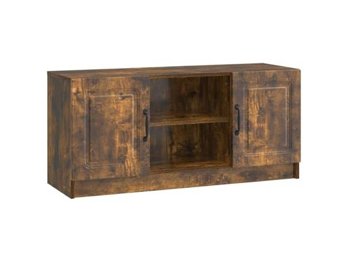 KUPTYERFG TV-Schrank Geräucherte Eiche 102x34,5x47cm Lowboard Modernes Lowboard fürs Wohnzimmer mit 2 Pendeltüren und verstellbarer Ablage für geordnetes Medienequipment.