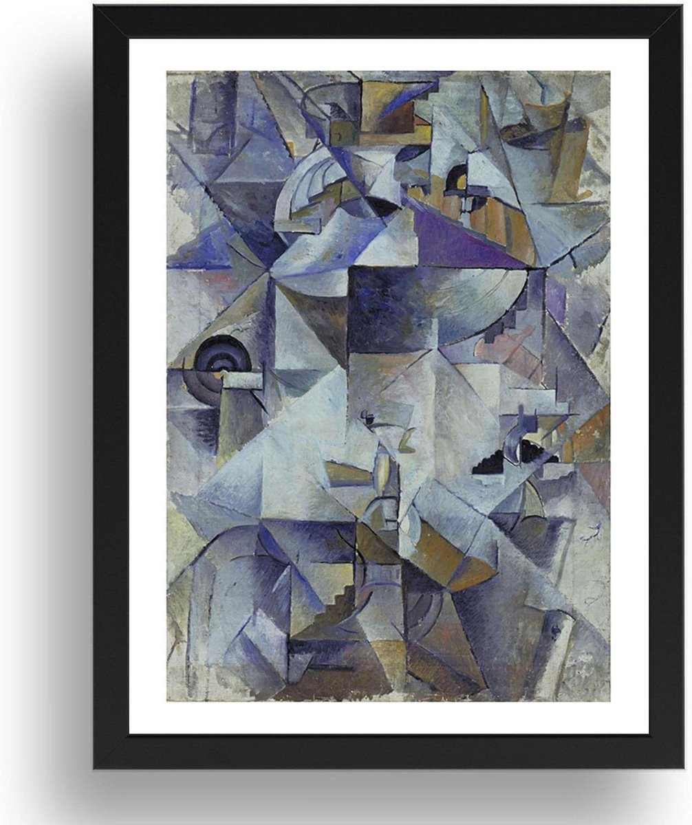Ingelijste Poster Wanddecoratie Kunst A2 Formaat Zwart