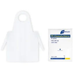 2x 50 Stück Meditrade PE-Einmalschürze aus LDPE weiß 125x81cm