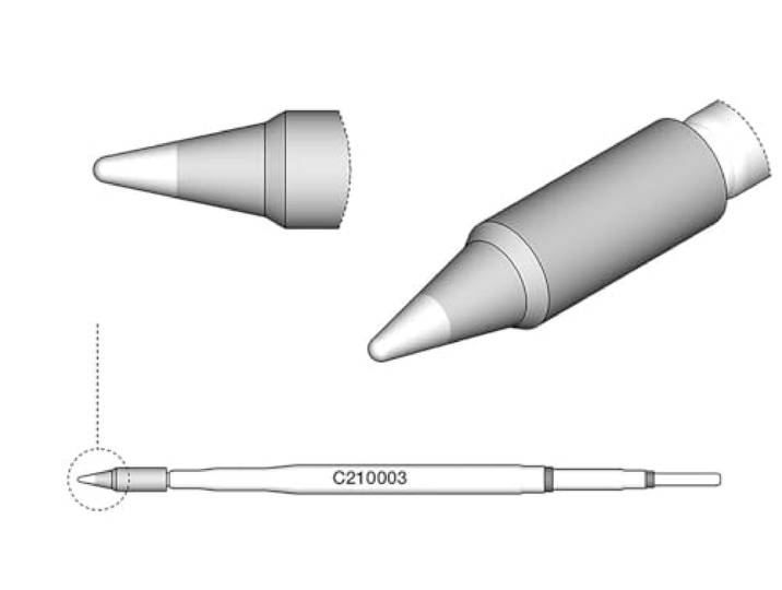 JBC C210003 soldeerpunt voor T210, spits
