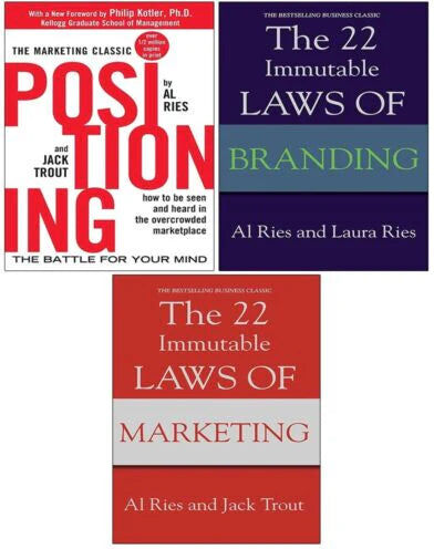 Various Publishers 22 Immutable Laws Branding, Marketing & Positioning 3 Book Set by Al Ries, Jack Trout & Laura Ries - Paperback Business Strategy Classics