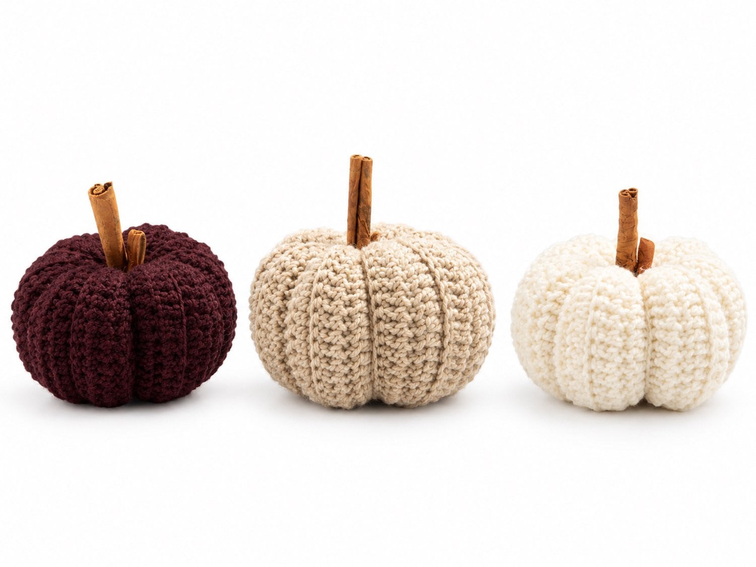 Decoratieve Pompoen van Gebreid Touw - Ecru - Gehaakte Herfstdecoratie