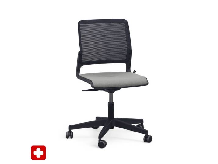 Conference chair Sitag SitagXilium Mesh without armrests, Gray, New - Ergonomic & height-adjustable