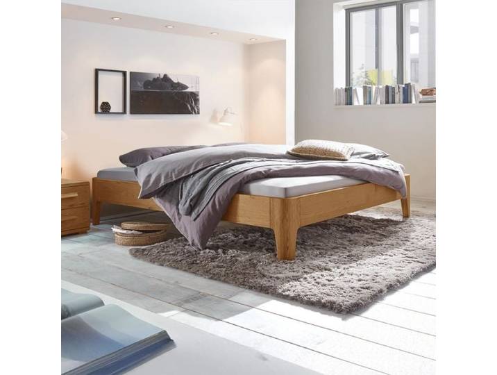 Bett Lugo Eiche Massivholz ohne Kopfteil 120x200cm klassischer Stil