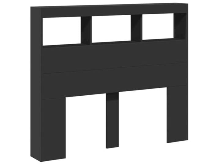 vidaXL LED-Kopfteil mit Ablagen Schwarz 120x17x102 cm