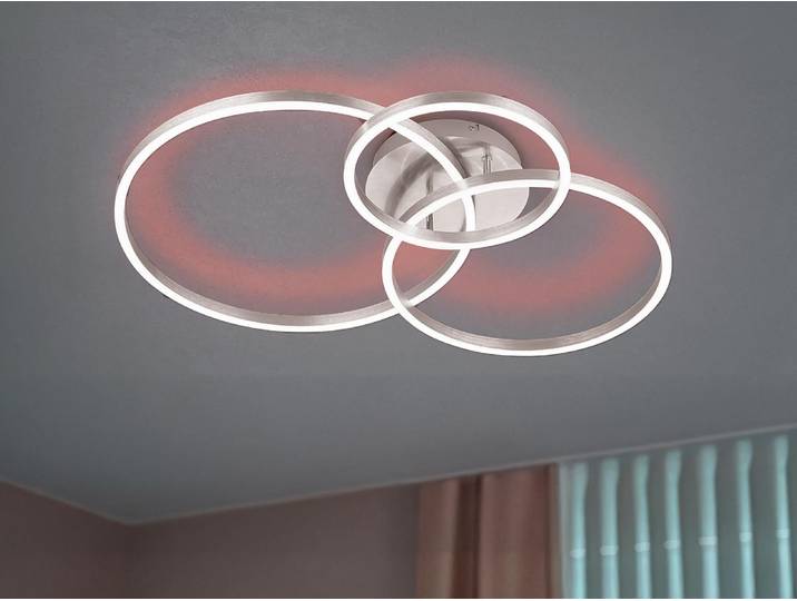 LED Deckenleuchte WINONA flach mit Fernbedienung dimmbar, 78cm, Silber