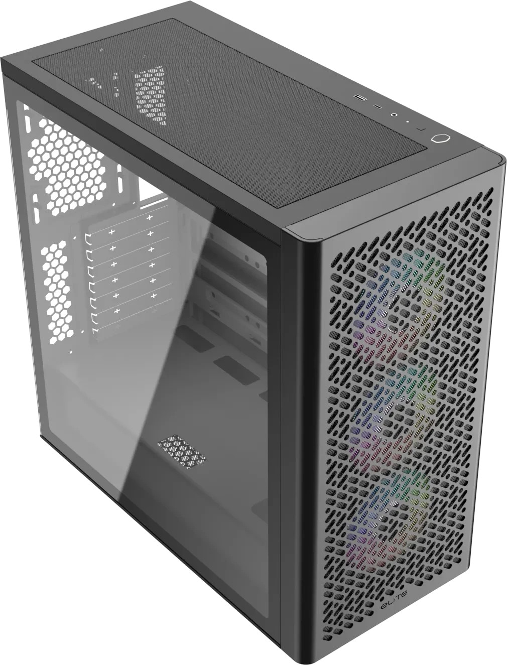 Cooler Master Elite 502 Gaming PC Gehäuse Midi-Tower Schwarz