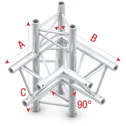 Milos Pro-30 Triangle P Truss - Corner up/down - left - 50 cm ACB45sp - 90° corner - silver - P