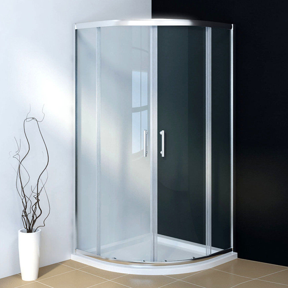 Belfry Bathroom Berneau Glass Quadrant Shower Enclosure with Tray Silver 1850mm H x 800mm W x 800mm D