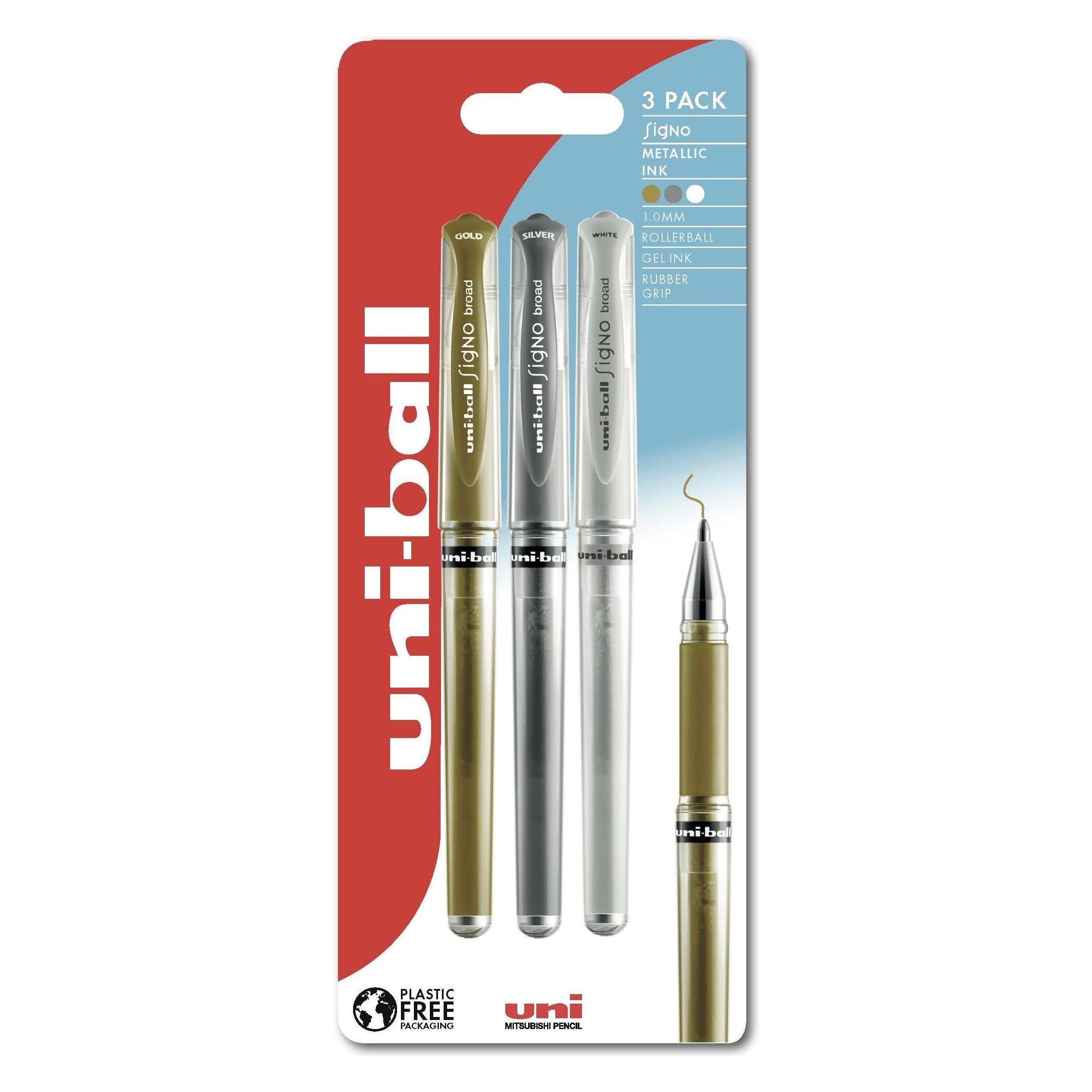 Uni-ball Signo 153 gel roller - guld/sølv/hvid (401757)
