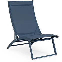 Gartensessel Taylor 2er-Set aus Aluminium, modern, Blau Navy, verstellbare Rückenlehne