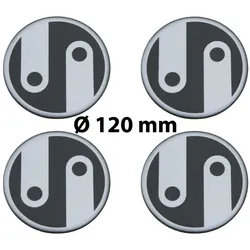4 x Ø 120 mm Polymere Aufkleber / Ornament / Nabenkappen, Felgendeckel