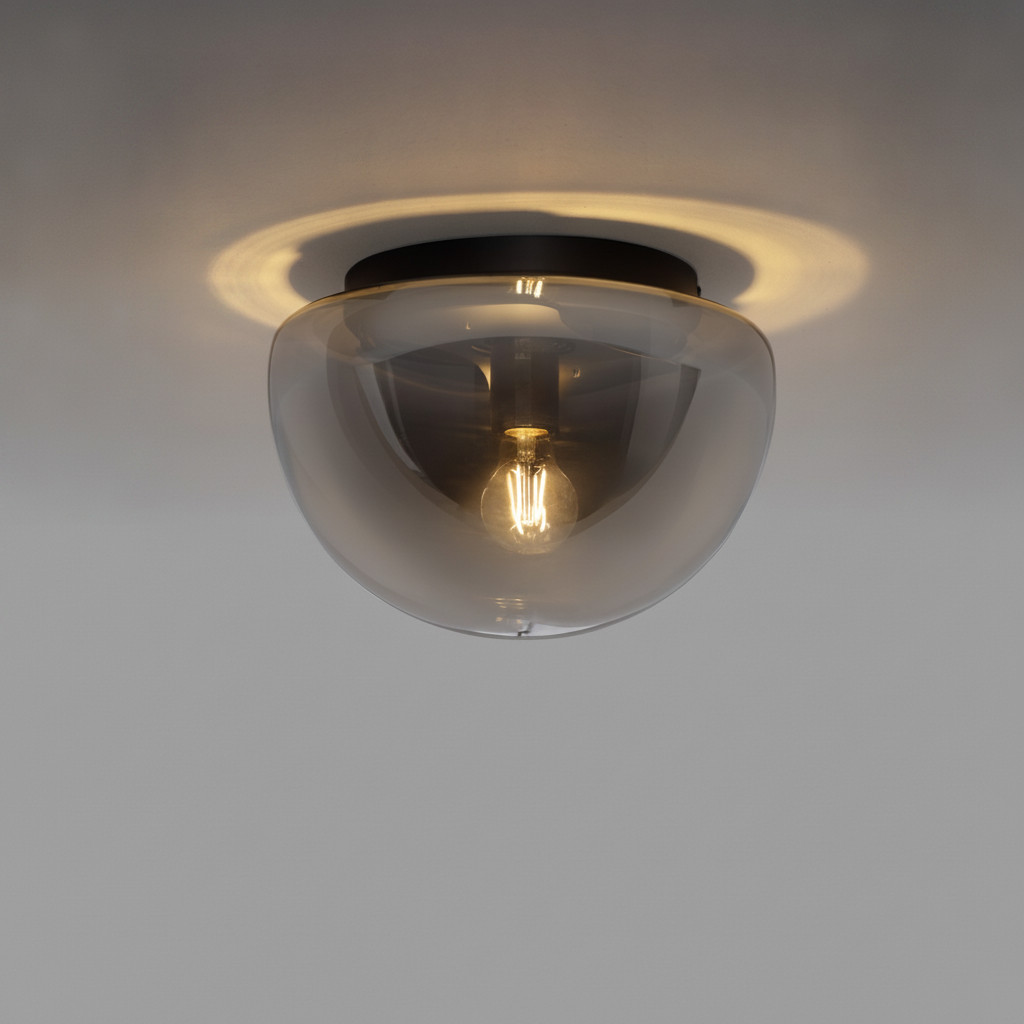 Lyora Plafondlamp Ebony Smoke Glas Grijs Diameter: 31,5 cm