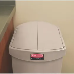 Rubbermaid Slim Jim Pedaleimer Schmalseite 50  Liter beige