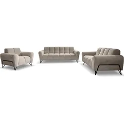 SITZGARNITUR Volare Sofas+Sessel, ohne Schlaffunktion, Cappuccino