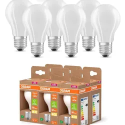 6er Set OSRAM E27 LED Lampe Classic matt 7,2W wie 100W warmweißes Licht 2700K - Energy efficiency class A