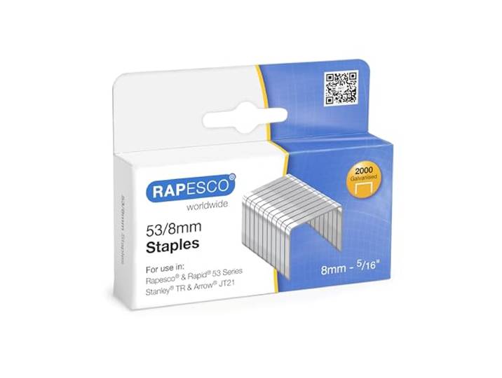 Rapesco 0752 Type 53/8 mm Verzinkte Nietjes, Verpakking van 2000 Stuks