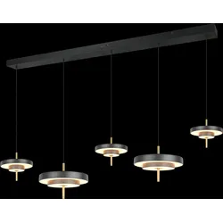 Trio T340210580 LED Pendelleuchte KEATON  | 50W integrierte LED-Quelle | 1x5900lm | 2300+3000+4000K | Seilleuchte | Trio - SwitchDimmer | schwarz | gold