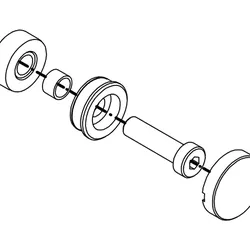 HSK Ersatzteile Laufschienenbefestigung komplett, Chrom, E79227-1-41 E79227-1-41