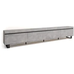 SKRAUT HOME Wohnzimmer TV-Schrank, Viel Stauraum, 320x35x57cm, Großes TV-Format, Industriedesign, Moderner Stil, Zementgrau _ 507_2