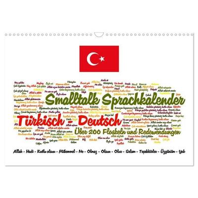 Smalltalk Sprachkalender Türkisch-Deutsch (Wandkalender 2026 DIN A3 quer), CALVENDO Monatskalender