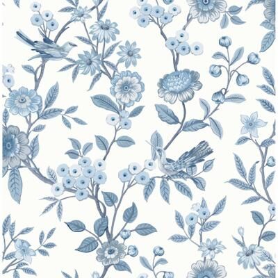 NuWallpaper - Gwendolyn Blue Peel and Stick Wallpaper