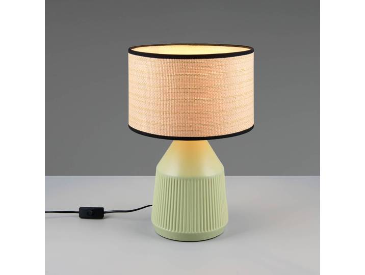 Reality Leuchten Tischlampe Formentera, grün, für Wohn- / Esszimmer, Keramik
