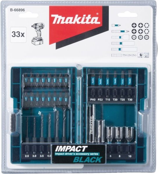 Makita Bor-/bitssæt M/33 Dele, Impact Black