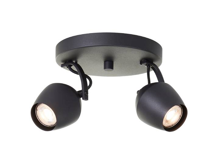 Plafonnier LED Rond Ø 20cm Noir Fer, laqué LED Module LED