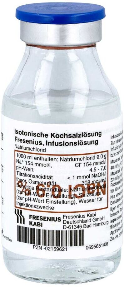 Kochsalzlösung 0,9% Glasflasche fresenius