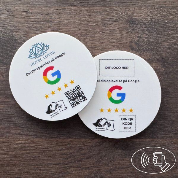 Securit Skilt M/chip Selvklæb Rund, Eget Logo, Google