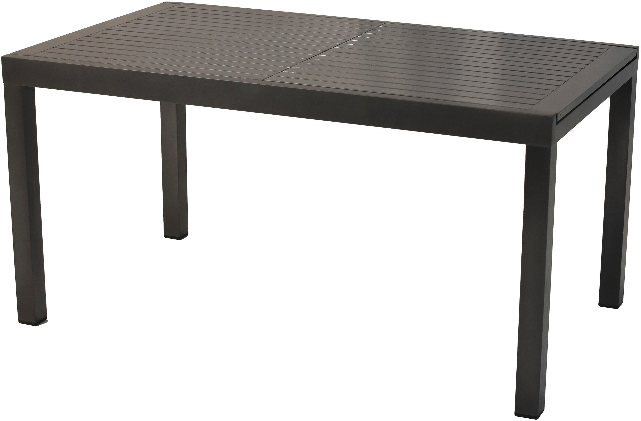 Gartentisch MERXX "Ausziehtisch", grau (graphit, graphit, graphit), B:90cm H:75cm, Aluminium, Tische, Gartentisch, Tischplatte aus Aluminium