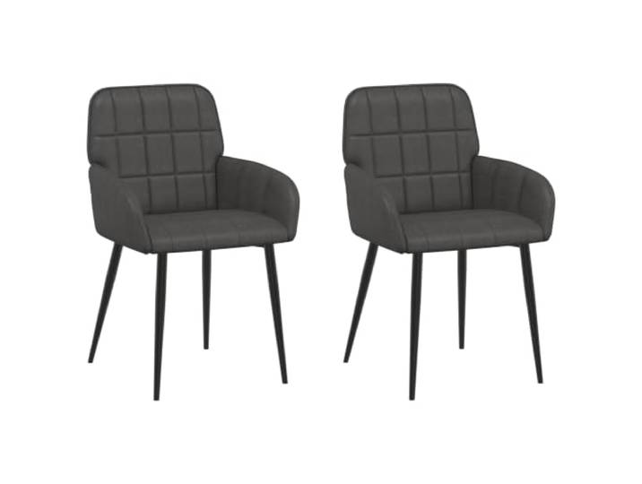 KGHERMDF Esszimmerstühle 2er Set Kunstleder Schwarz 57 x 50 x 85 cm Metallgestell Stabil, Ergonomische Neigung, Pflegeleicht, Für Esszimmer