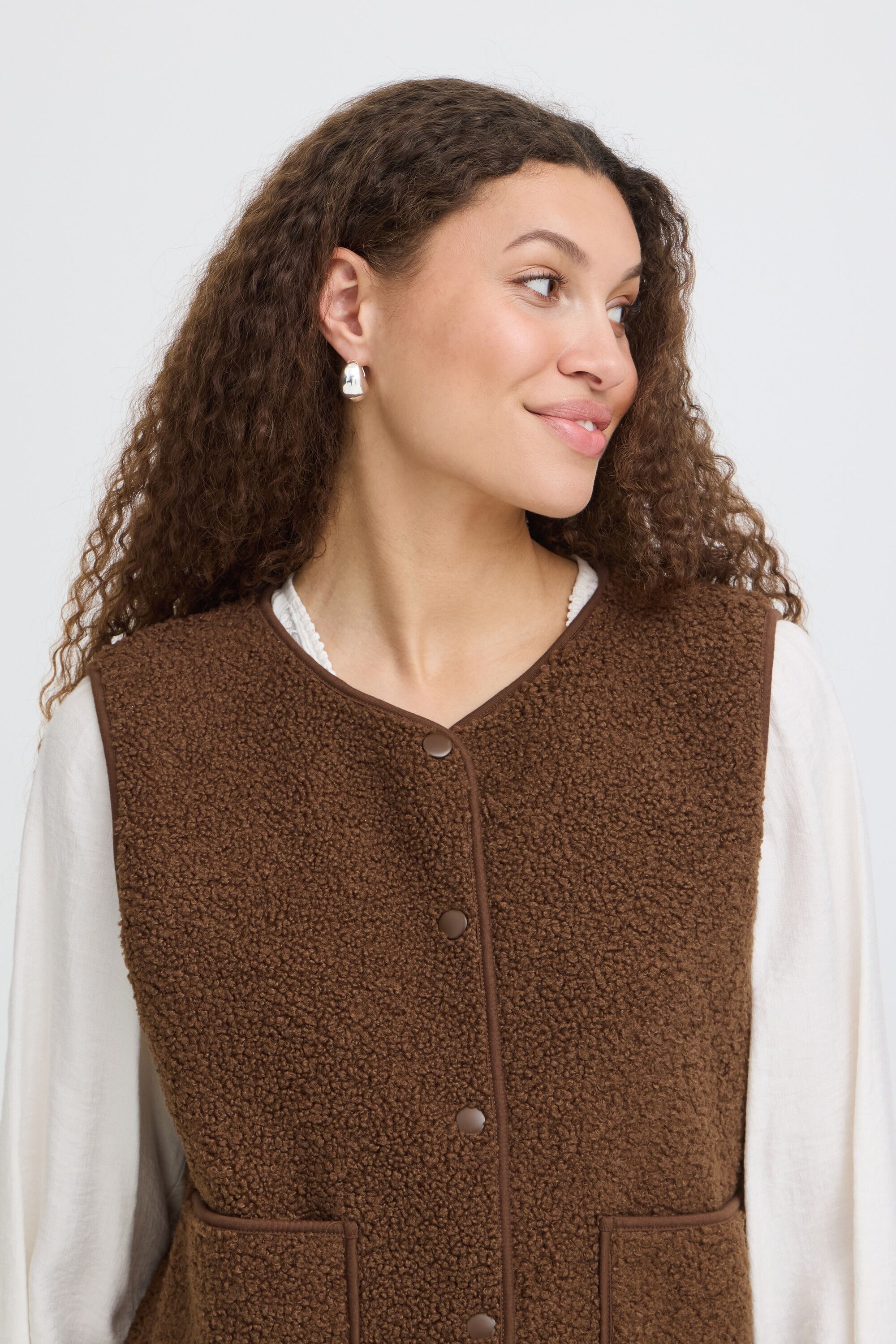 Anzugweste FRANSA "Damen Weste FRGWYNNE", Damen, Gr. M, braun (rain drum), Obermaterial: 100% Polyester PES., Westen Anzugweste