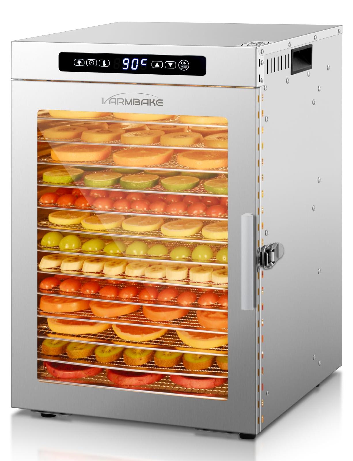 Dörrautomat Edelstahl 14 Etagen 30-90 °C 500 W Lebensmitteltrockner